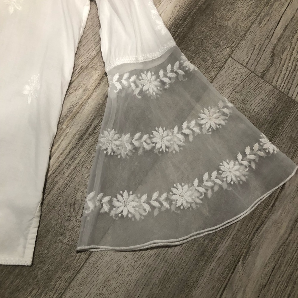 Calypso St. Barth White Embroidered Boho Top XS - Picture 2 of 8
